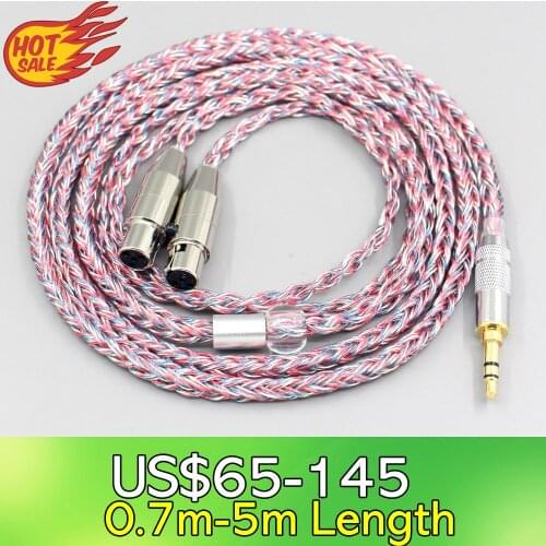 LN007585 16 Core Silver OCC OFC Mixed Braided Cable For KENNERTON ODIN THROR ROGNIR THEKK WODAN VALI Headphone
