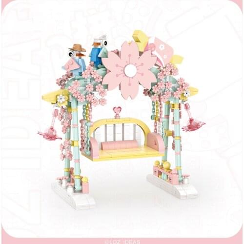 LOZ1126 swing mini building blocks decorative ornaments spell inserted building blocks educational toys nostalgic phone building