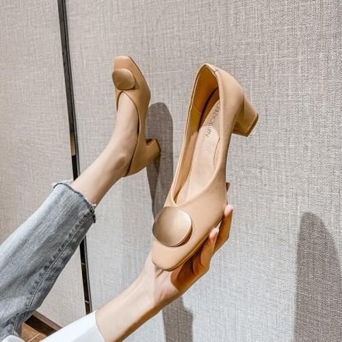 Fashion shoes, thick heel womens shoes