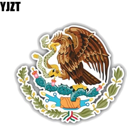 YJZT 13.9CM*12.6CM Personality Mexico Coat Of Arms PVC Motorcycle Car Sticker 11-00397