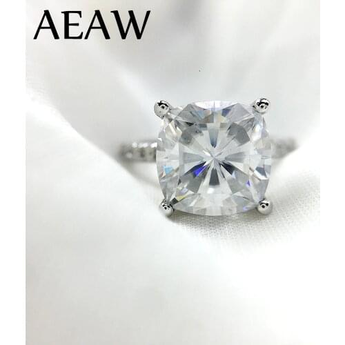 2.5 Carat ct 8mm Cushion Cut Engagement&Wedding Moissanite Diamond Ring Double Halo Ring Genuine 14K 585 White Gold