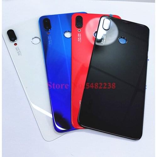 Original Glass Back Housing Door For Huawei P smart plus 2018 Nova 3i INE-AL00 Battery cover Case Camera Glass Lens Frame Ring