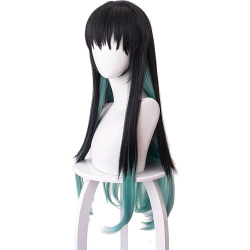 Demon Slayer Kimetsu no Yaiba Tokitou Muichirou Cosplay Wig Hair 400g 75cm Halloween Carnival Wigs