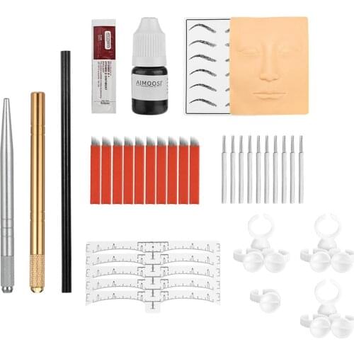 Permanent Eyebrow Tattoo Practice Kit Set Pen Needle Practise Skin Tool