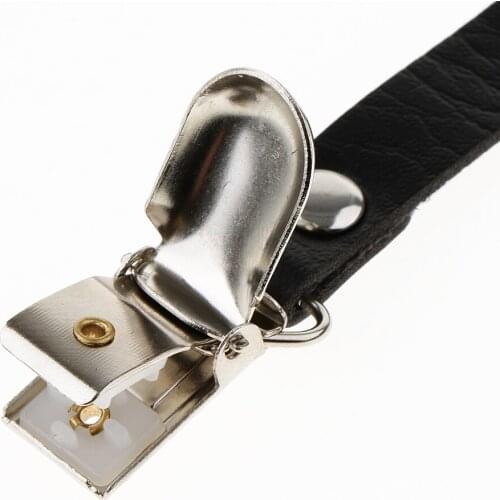 Sexy PU Leather Leg Garter Belts Stocking Garter with Metal Clips