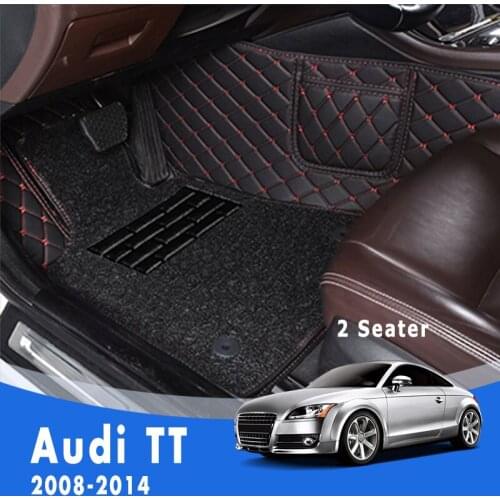 Custom Car Floor Mats For Audi TT 2014 2013 2012 2011 2010 2009 2008 (2 Seater) Luxury Double Layer Wire Loop Carpets Coves Rugs