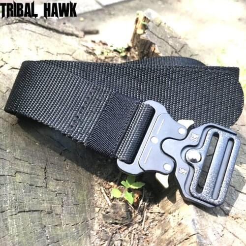 Tactical Belts Nylon Military Waist Belt Marine Corps Mens Training Belt Metal Buckle Adjustable Heavy Duty Hunting Accessories