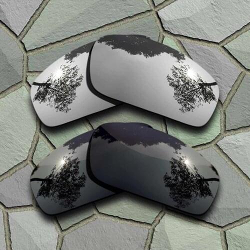 Grey Black&Chrome Sunglasses Polarized Replacement Lenses for Oakley Monster Pup