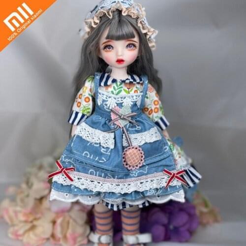 Xiaomi 30cm BJD Doll Movable Joints Dolls Change Makeup Doll 3D Real Eye High-end Dress Can Dress Up Nude Doll DIY Girl Toy Gift