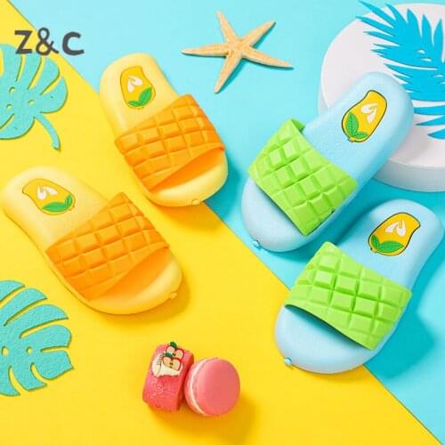 Slippers Summer new strange fruit home soft slippers sandals childrens parent-child sandals bath anti-slip slippers kids shoes