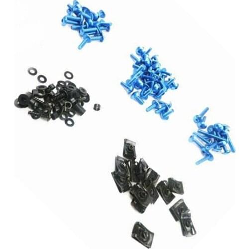 Blue Sport Fairing Bolt Kit Body Fasteners Clip Screws CBR YZF GSXR Ninja R6 R1