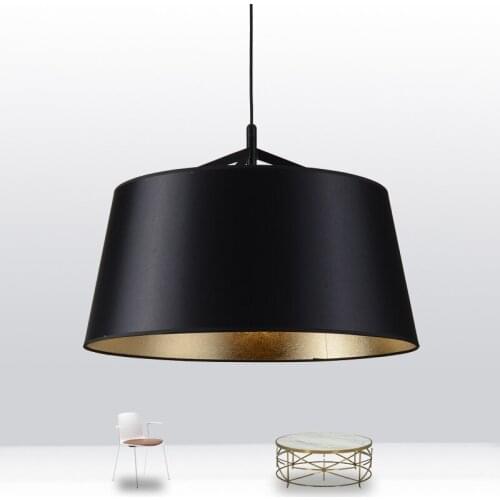 Creative Fabric Chandelier Retro Triangle Bracket Living Room Bedroom Lamp Black Dining Room round LED Handing Lamp Home PA0538