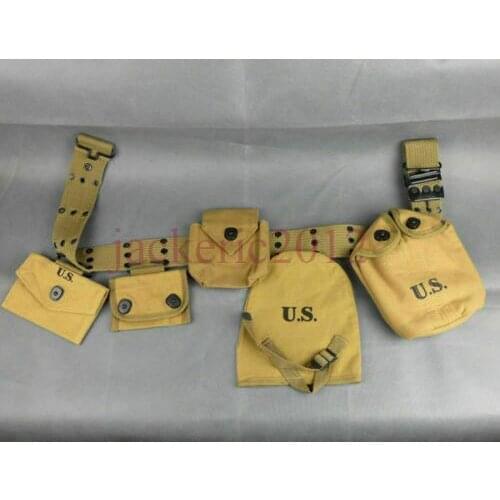 WWII WW2 US Army Field Gear Equipment Belt Shovel Canteen Compass Pouch Hi-Q 1943 soldier Military War Reenactments 5605101