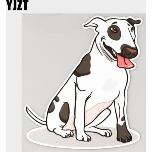 YJZT 12.4CM×14.6CM Car Sticker Funny Spotted Bulldog Dog Lovely PVC Decal 11C-0146