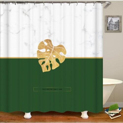 Couples Sweetheart Shower Curtain Toilet Cover Bath Curtain Pink Green Shower Curtains Texture Marble Washable Bathroom Curtain