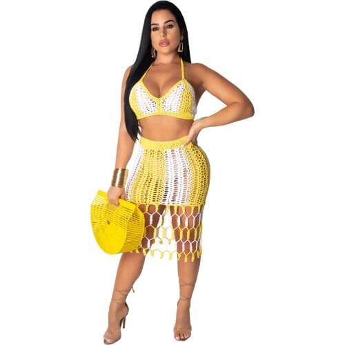 2Pcs Women Tassels Belly Dance Costume Halter Bra Top with Hip Scarf Wrap Skirts Set