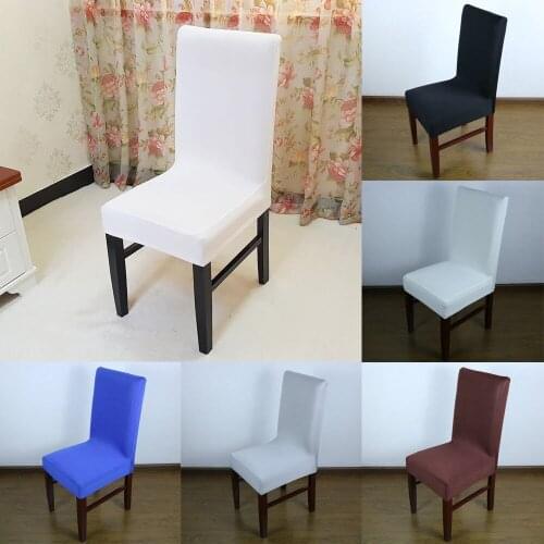 1PC High Stretch Elastic Dining Room Wedding Banquet Chair Cover Home Decor Solid Color Washable Chair Cover