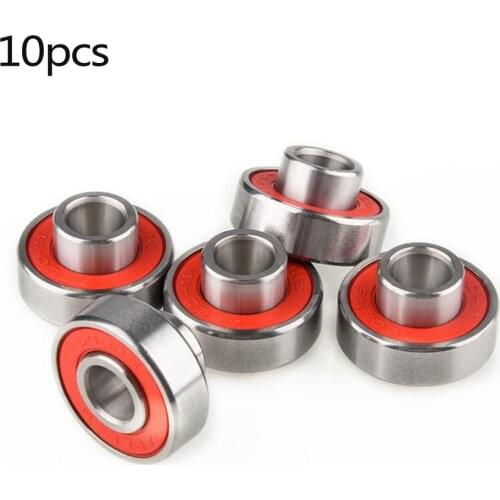 10Pcs 608-2RS Inline Roller Skate Wheel Bearing Red Sealed 8x22x7mm Shaft Bearing Anti-rust Skateboard Wheel Miniature Tool