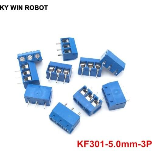 10PCS KF301-5.0-3P KF301-3P Pitch 5.08mm KF301-3P Straight Pin PCB Plug-in 3 Pin Screw Terminal Block Connector
