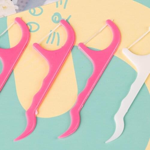 100 Pcs Dental Floss Teeth Plastic Toothpicks Stick Oral Care Cleaning Tool