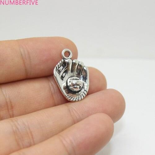 15pcs/ Antique Silver 20*14mm Softball Charms Pendant for jewelry making