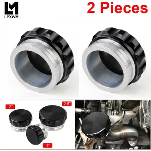 2Pcs 2\" 50.8mm / 1\" 25.4mm / 2.5\" 63.5mm Aluminium Weld On Filler Neck And Cap Oil, Fuel, Water Tank Black