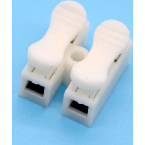 200PCS New Push Type Quick Connector, CH-2 Wire Connector 2 position CH Terminal block LED Wiring Strip Special Wholesale