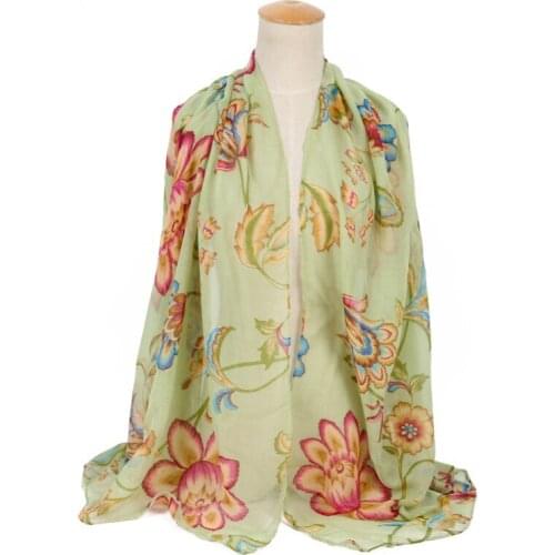 2016 Fashion Flower Pattern Scarf Women Blossom Shawl Wrap Hijab Women Floral Shawl Mix Color Muslim Head Wrap Free Shipping