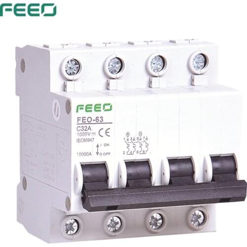 FEEO 4P 6A/10A/16A/20A/25A/32A/40A/50A/63A DC 1000V Circuit breaker MCB Solar Energy Photovoltaic PV