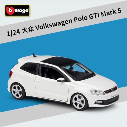 Bburago Diecast 1:24 POLO GTI MARK 5 White Red Static Simulation Alloy Model Car