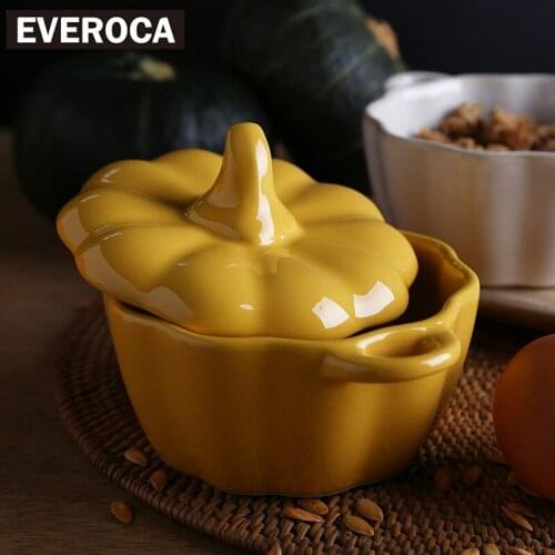 Pumpkin cup small bowl ceramic with lid household steamed egg custard cute birds nest dessert stew pot binaural roast and bake