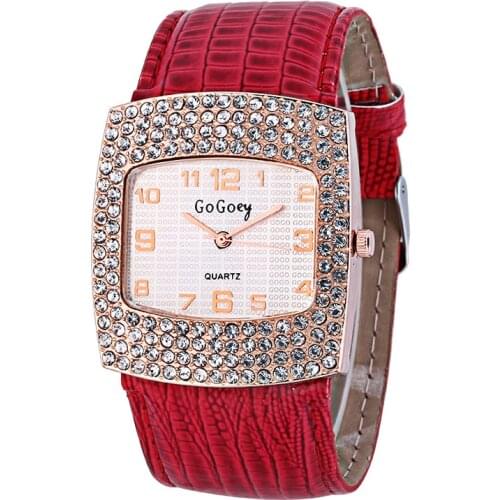 Hot Selling New Women Watch Wide Wristband Bracelet Diamond Dial Quartz Watches For Lady Girl Leather Horloges xfcs saat clock