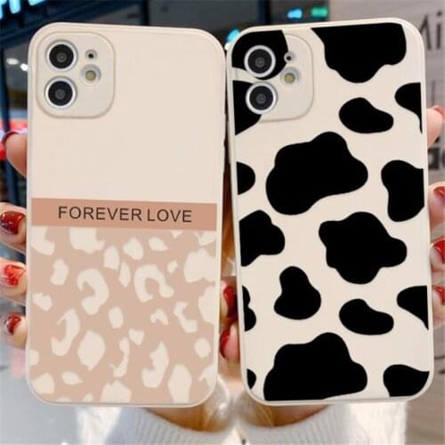 Cows Spot Mobile Phone Case Glass Cover For iPhone 7 8 Plus X 11 12 Pro X XR XS Max Shockproof Phone Case