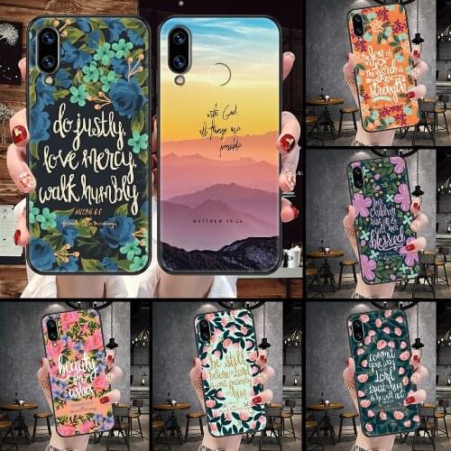 Bible Verse Jesus Christ Christian Phone Case For Huawei Honor 6A 7A 7C 8A 8X 8 9 9X 10 10i 20 Lite Pro black 3D coque soft