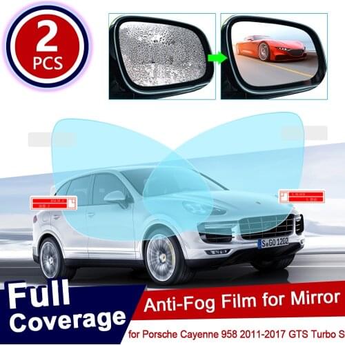 For Porsche Cayenne 958 2011~2017 GTS Turbo S Full Cover Anti Fog Film Rearview Mirror Accessories 2012 2013 2014 2015 2016