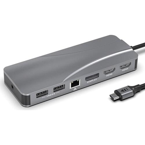USB C Hub, 14-In-1 USB C Docking Station Triple Display With 4K USB C DP SD/TF Card Reader USB Hub For Mac Pro Laptop