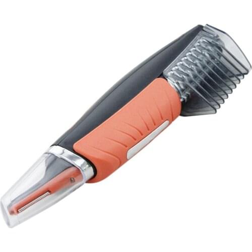 Double-Headed MenS Shaver Grooming Remover Anti-Skid Eyebrow Trimmer With Led Light Dry Battery Type Nose Hair Trimmer