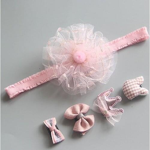 Headwear Newborn Baby Headband Kids Girl Crown Hair Clip Set Childrens Hair wear Accessories