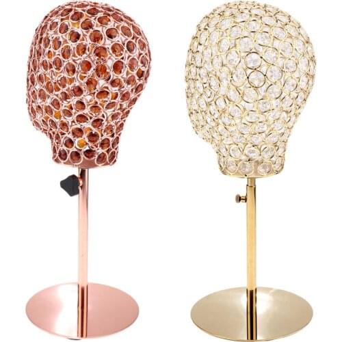 Mannequin Head Wig Hat Glasses Display Manikin Holder with Base Rose Gold Color Mannequin Head with Stand for Wig Hat Display