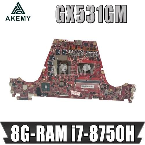 GX531GM Laptop motherboard For ASUS ROG Zephyrus GX531GM GX531G original mainboard 8G-RAM i7-8750H GTX1060-V6G