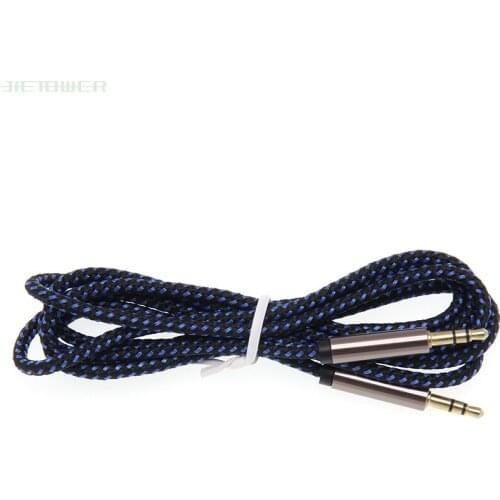 Nylon Braided Aux Cable 3.5mm Jack Audio Cable Male to Male Aux Cord for iphone Samsung for speaker 1.5M free shipping 1000PCS