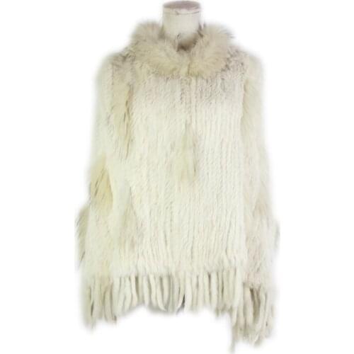 2019 new thick Winter Women Real Rabbit Fur Hooded Poncho Wide Pullover Cape Shawl Fur Coat Hooded fur ponchos