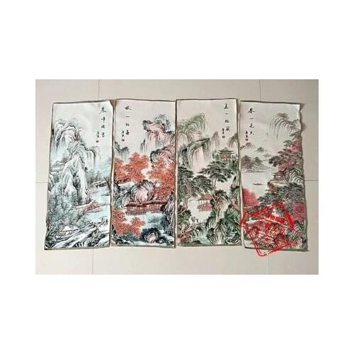 Tangka Brocade Hanging Painting Four Screens Home Decoration in Spring, Summer, Autumn and Winter