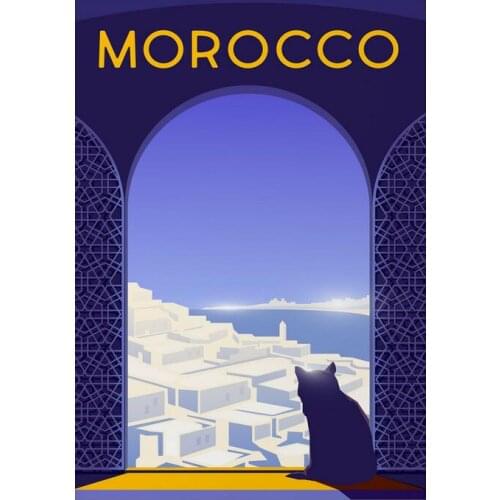 Retro Marrakesh, Morocco Art print Silk poster Home Wall Decor
