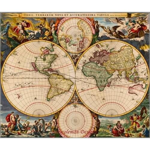Needlework for embroidery DIY DMC High Quality - Counted Cross Stitch Kits 14 ct Oil painting - New World Map