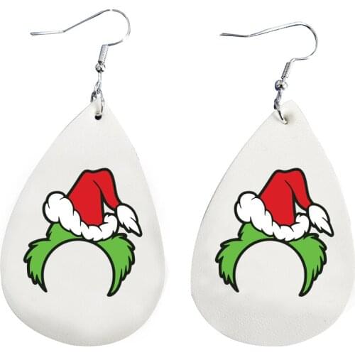 Faux Leather Two Layers Glitter G Bundle Earrings Christmas Thanks Giving Gift Double Print