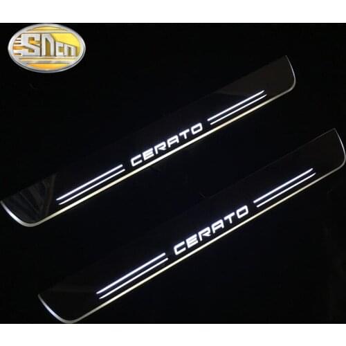 SNCN 4PCS Car LED Door Sill For Kia Cerato 2005 - 2011 2012 Ultra-thin Acrylic Dynamic LED Welcome Light Scuff Plate Pedal