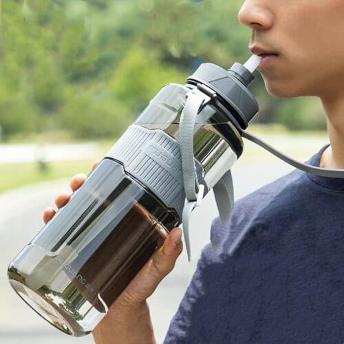 Sports bottle, plastic water cup, large capacity cup, space cup with straw, gym leak-proof and drop-proof outdoor travel kettle