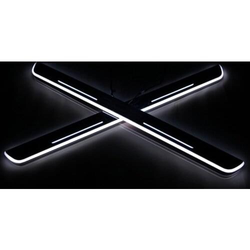 SNCN LED Car Scuff Plate Trim Pedal Door Sill Pathway Moving Welcome Light For VW Volkswagen Tiguan 2013~2020 Accessories