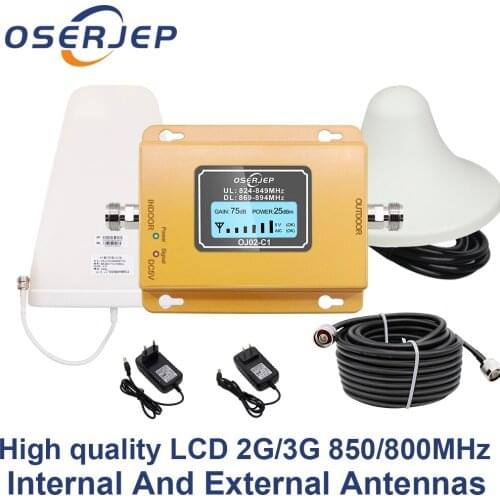 Gain70dB CDMA Signal Amplifier LTE Band 5(850 CDMA) Signal Repeater GSM CDMA 850MHz with LCD Display + Antenna +Cable